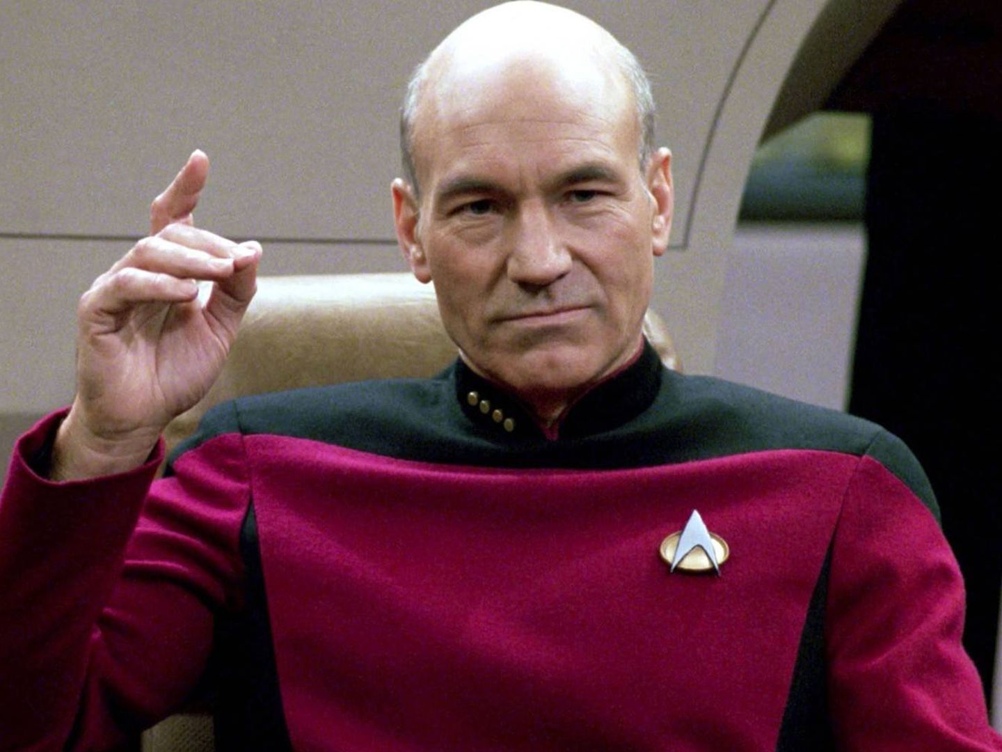 Patrick Stewars como Jean-Luc Picard en 'Star Trek: Nueva generación'. (CBS)