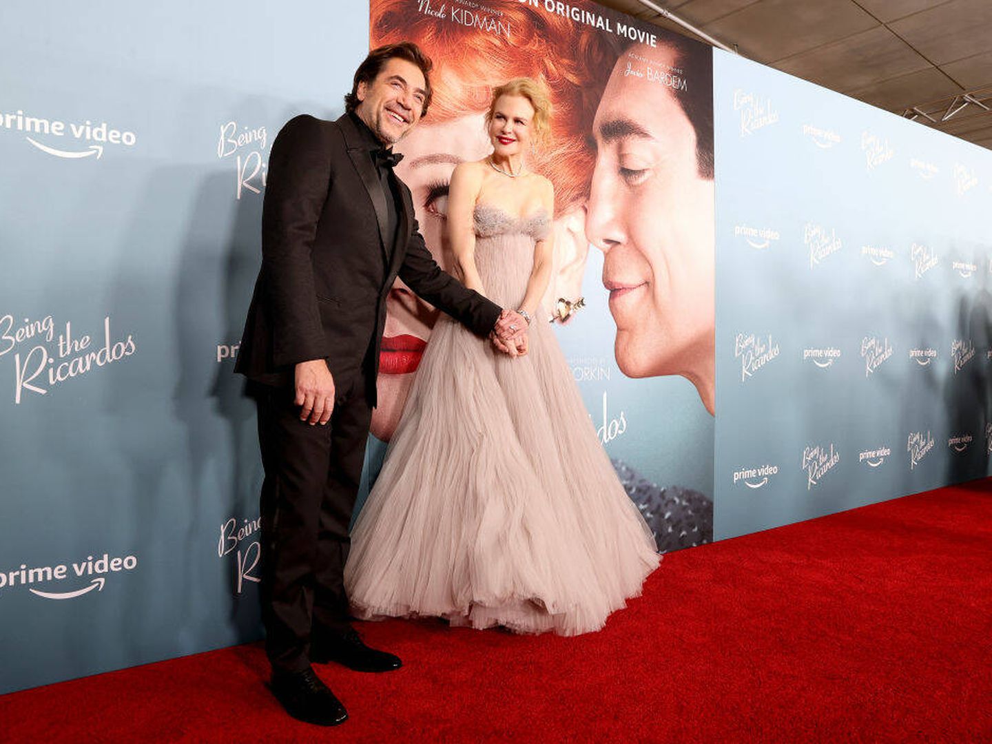 Javier Bardem posa con Nicole Kidman. (Rich Fury/Getty Images)