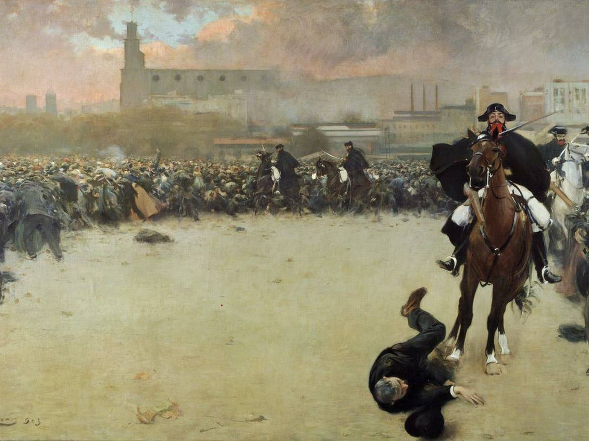 Foto: 'La carga' es una pintura al óleo realizada por Ramón Casas en 1899 en Barcelona. 