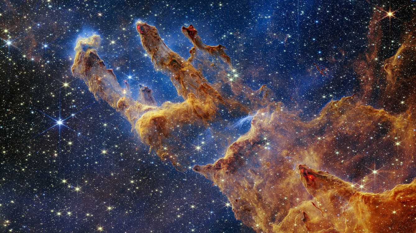 Foto: La nueva imagen de Los Pilares de la Creación tomada por el James Webb. (NASA)