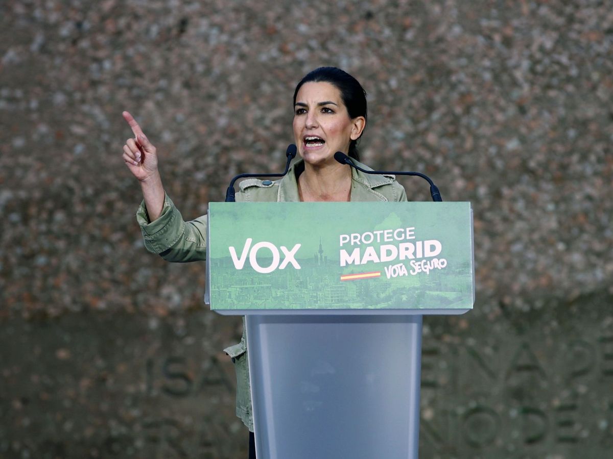 Foto: Rocío Monasterio en el inicio de campaña de Vox (EFE)
