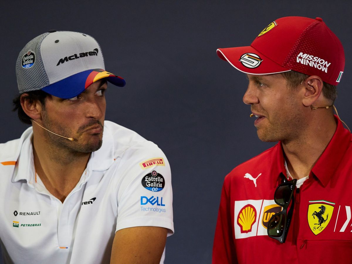 Foto: Carlos Sainz y Sebastian Vettel durante este 2019. (EFE)
