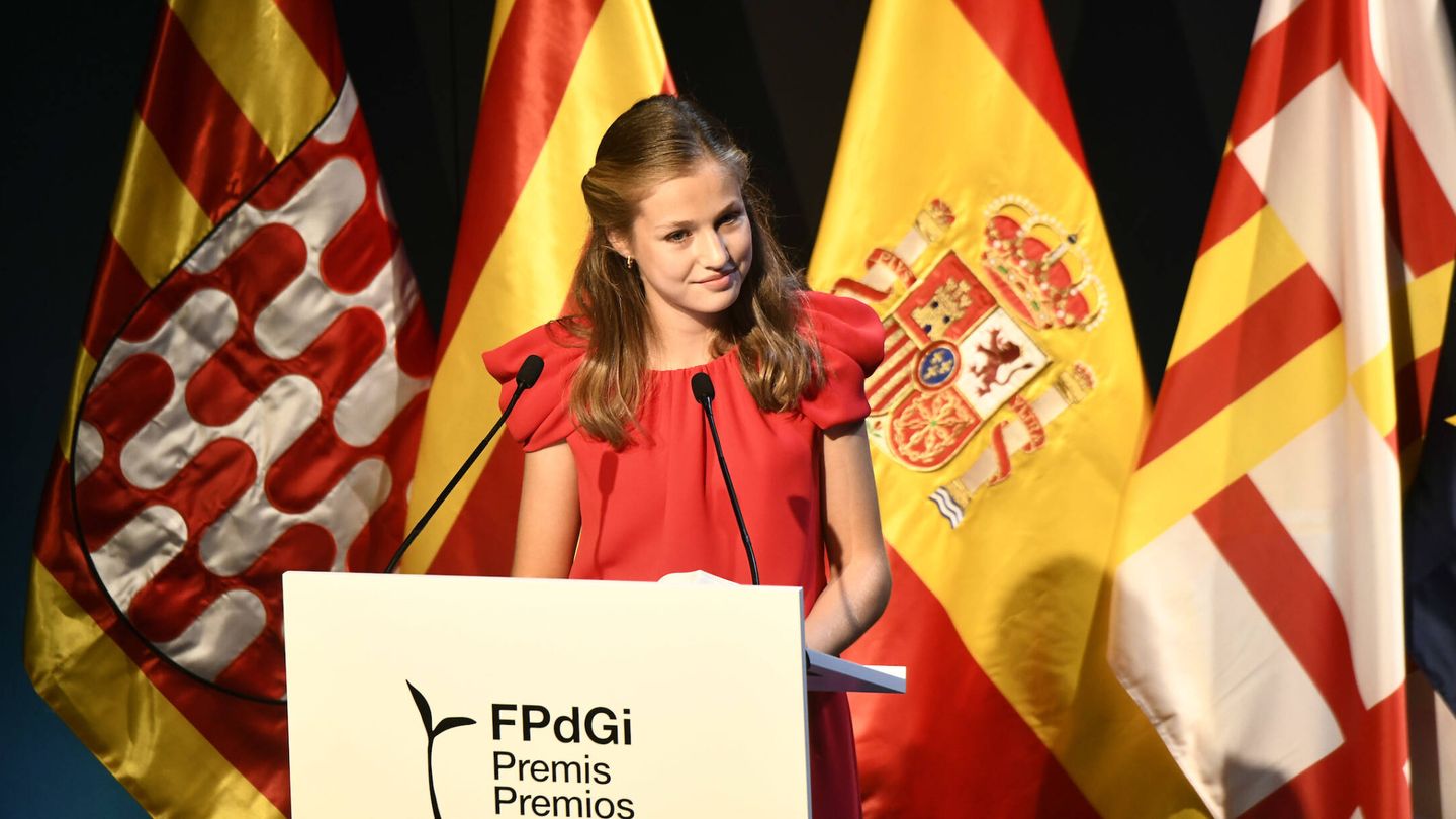 Leonor, durante su discurso en los Premios Princesa de Girona. (LP)