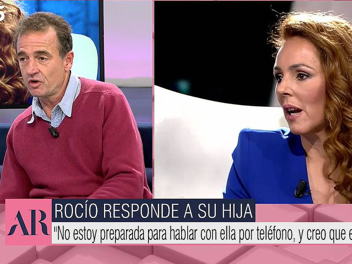 Foto: Alessandro Lequio y Rocío Carrasco, en 'El programa de Ana Rosa'. (Mediaset)