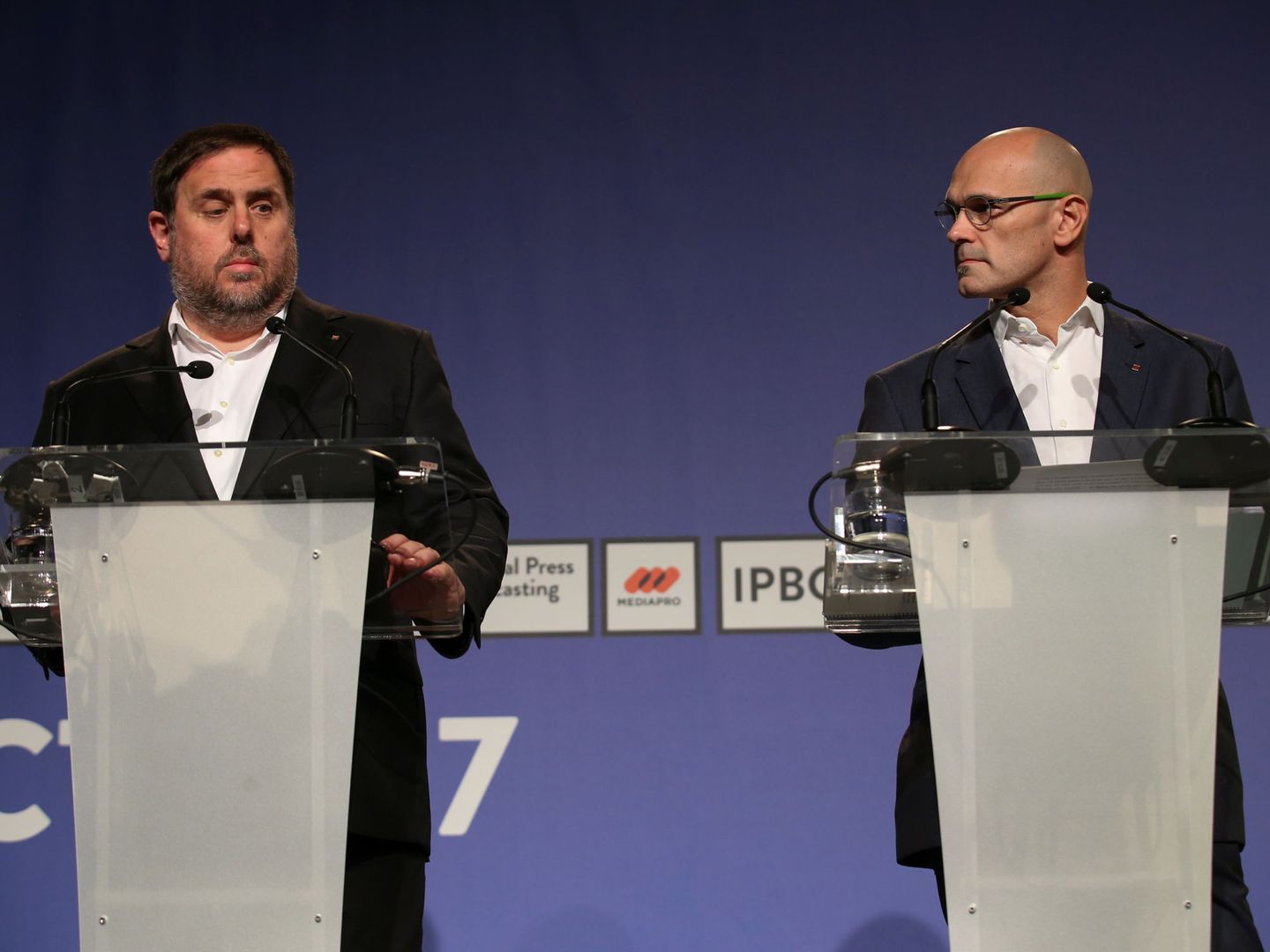 Oriol Junqueras y Raül Romeva encabezarán, previsiblemente, las listas de ERC. (Foto: Reuters)