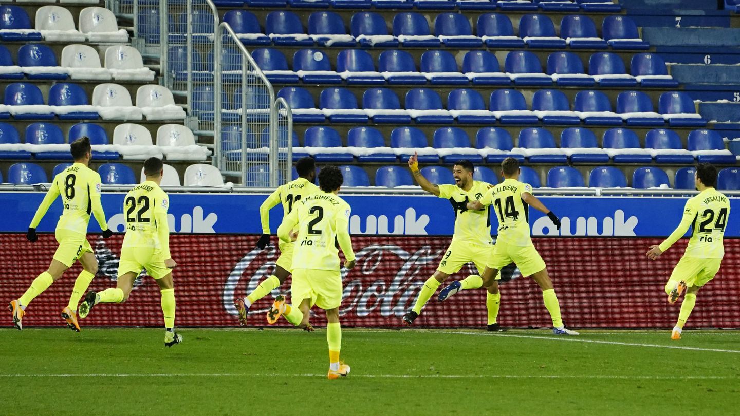 Luis Suárez celebra su tanto decisivo frente al Deportivo Alavés. (Reuters)