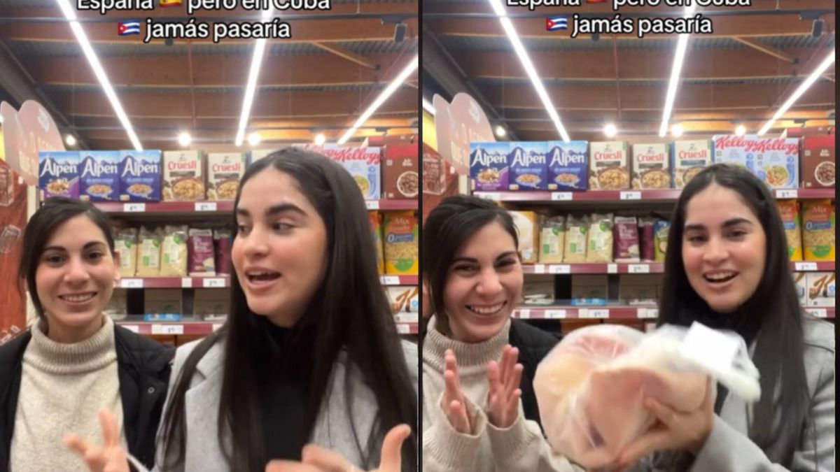 Unas cubanas se quedan en shock con esto que les dan gratis en un supermercado de Galicia