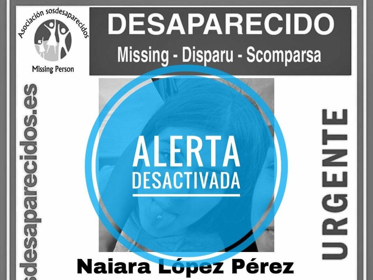 Foto: Desactivan la búsqueda de Naiara. (SOS Desaparecidos)