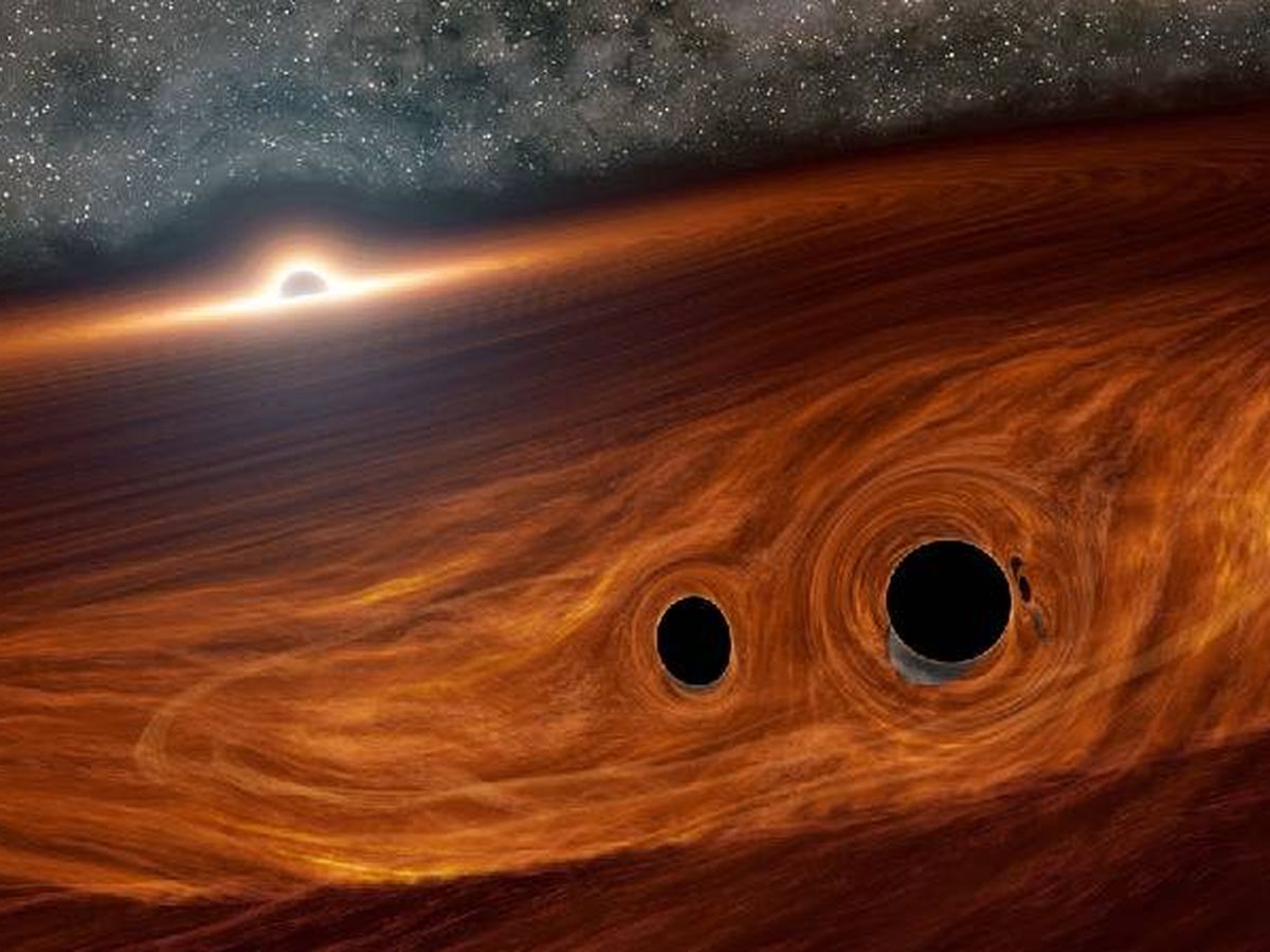 Foto: Interpretación de un agujero negro supermasivo y su disco de gas circundante. Foto: Caltech