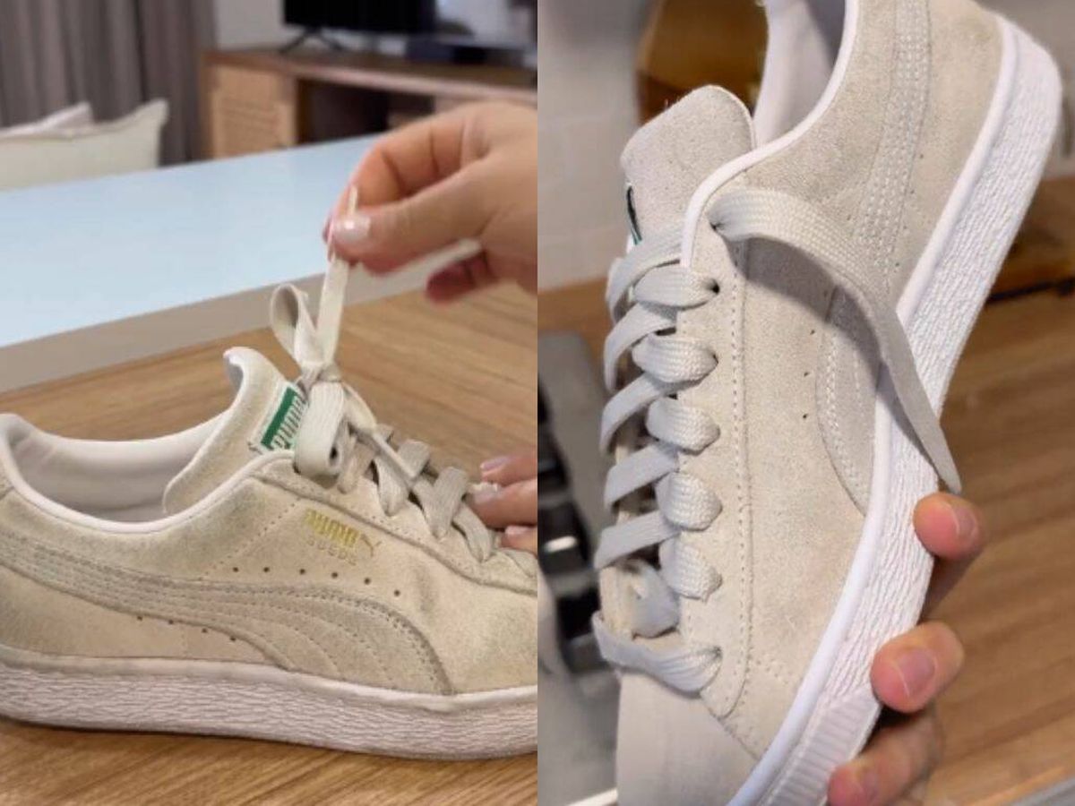 Foto: El truco para limpiar tus zapatillas de ante para que queden como recién estrenadas (TikTok/@mylovelyhome4)
