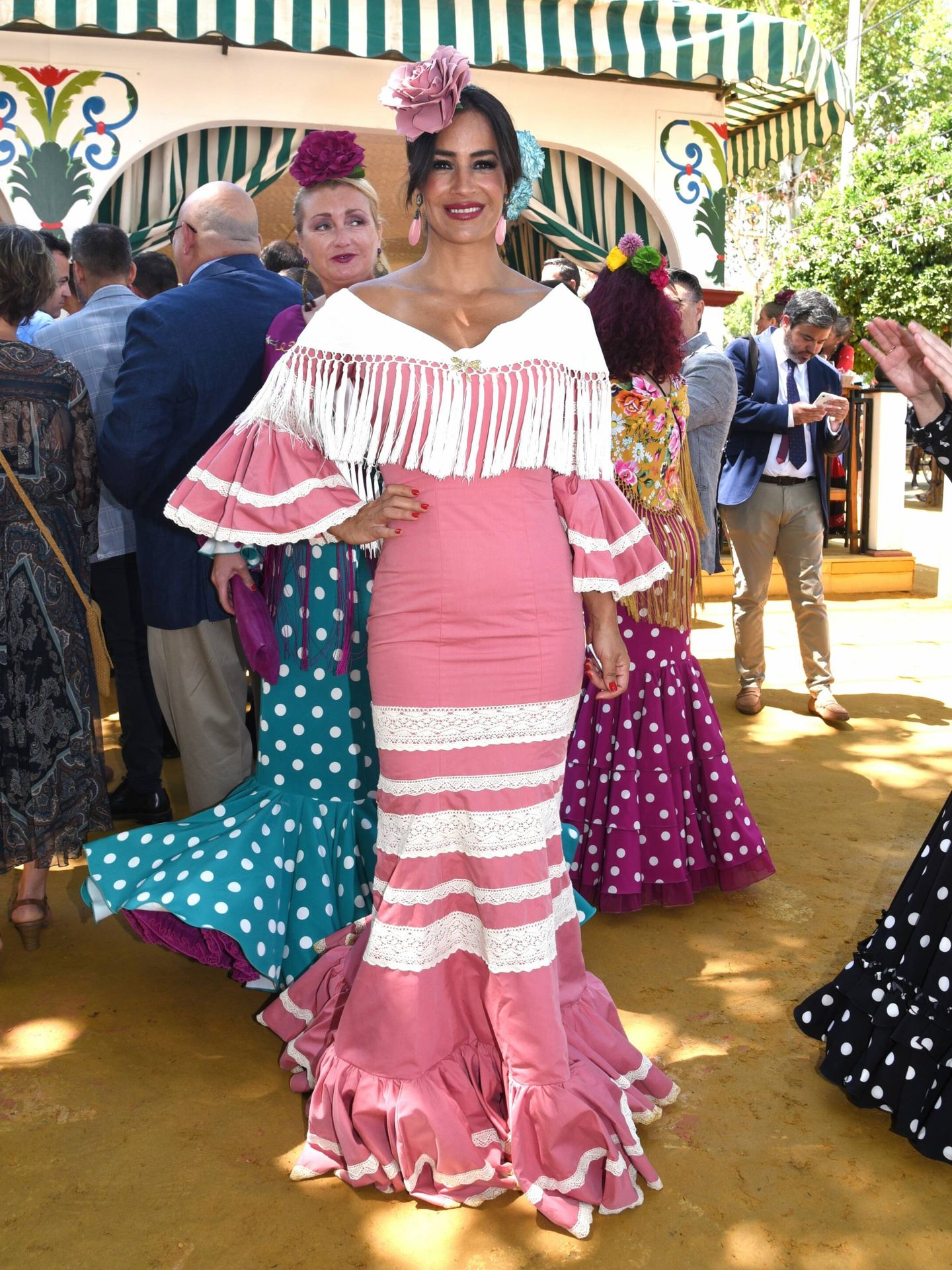 Begoña Villacís, vestida de flamenca. (Cordon Press)
