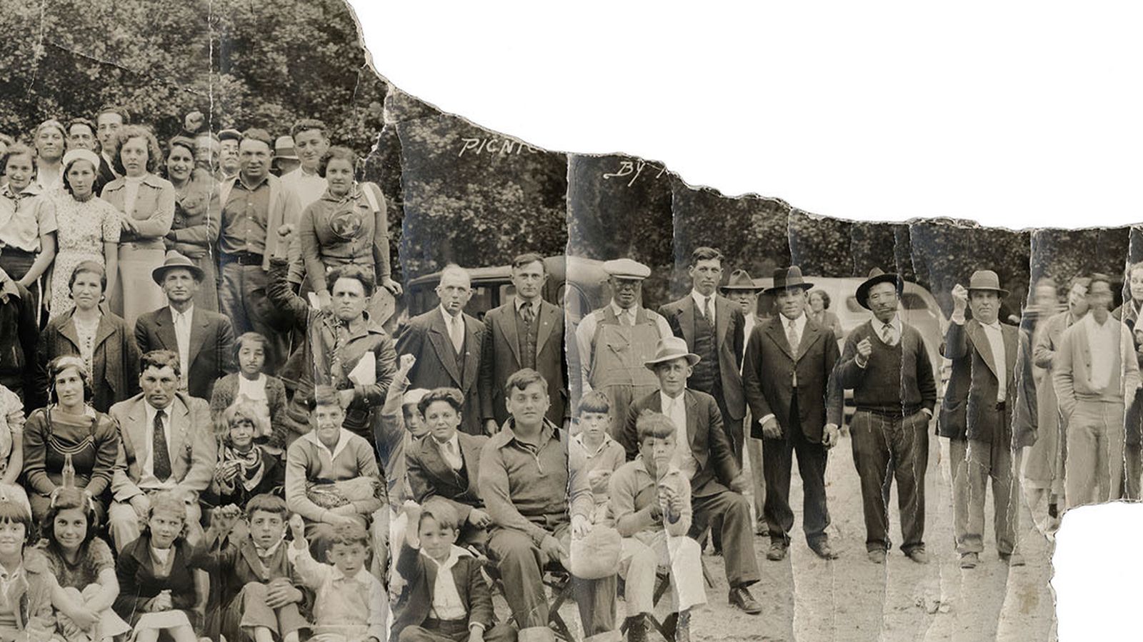 Foto: Gira campestre de mayo de 1937 para beneficio de las viudas y huérfanos de la guerra civil española. 