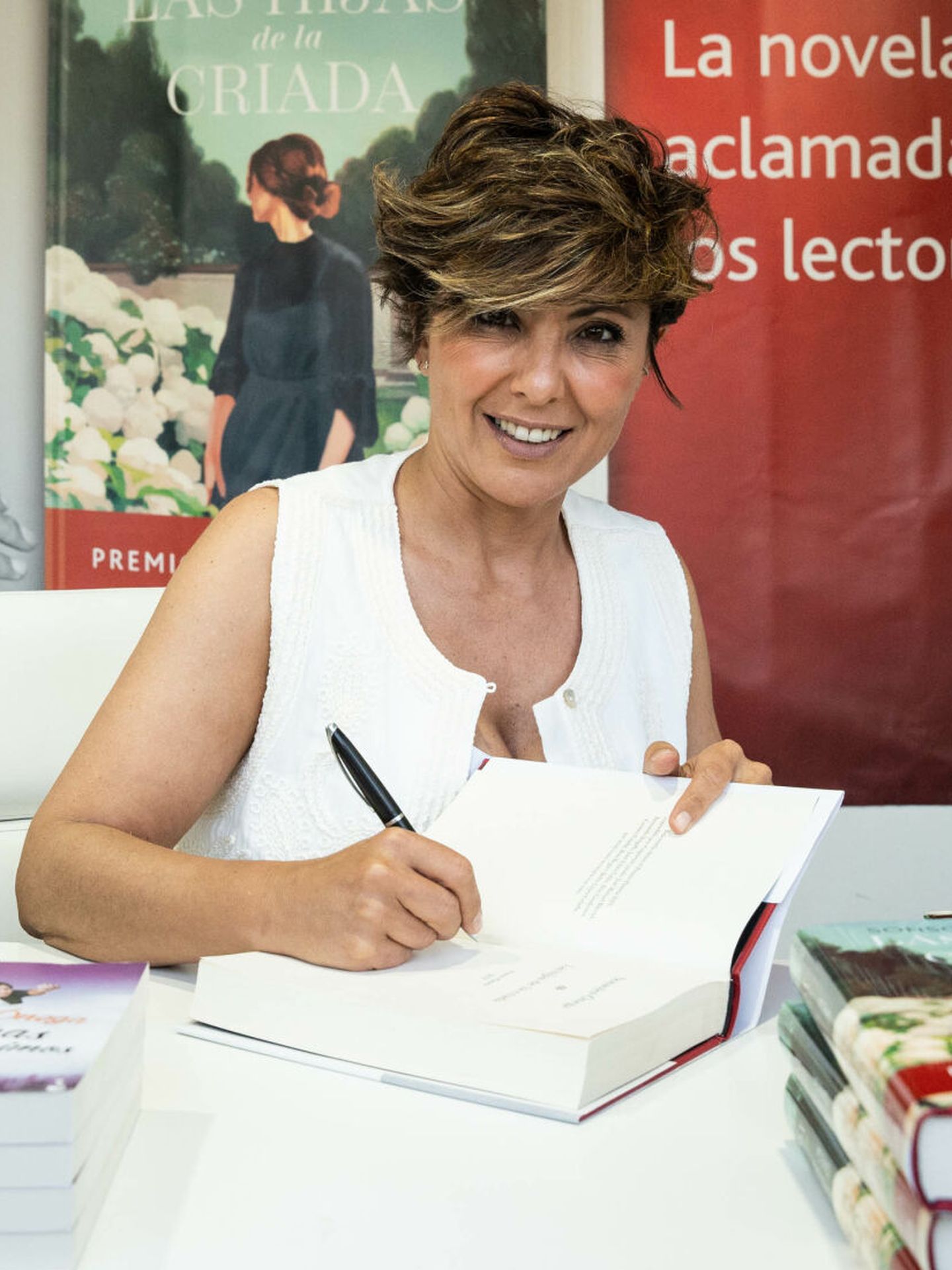 Sonsoles Ónega, durante la 83ª edición de la Feria del Libro de Madrid. (Europa Press)