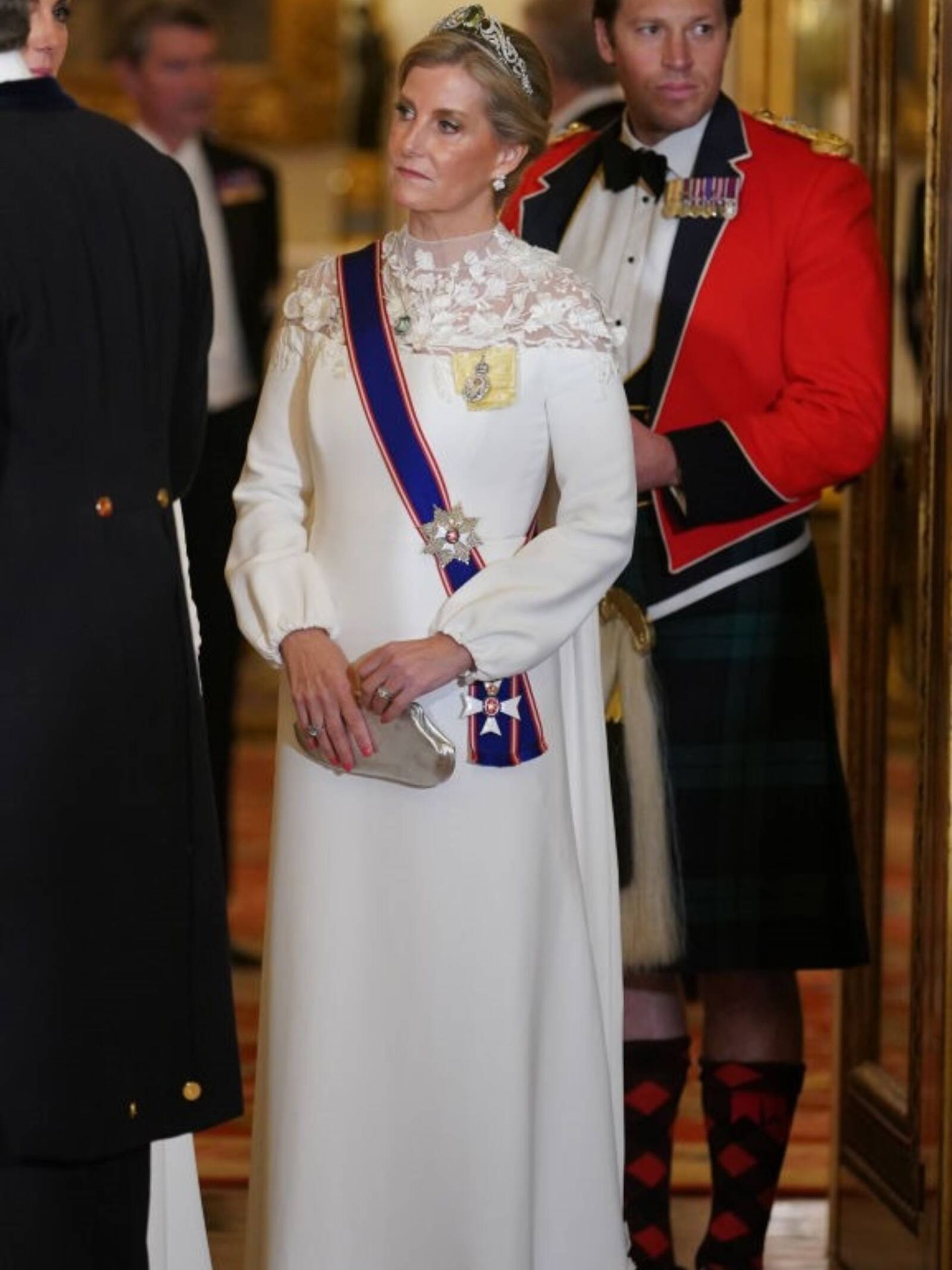 La duquesa Sophie de Edimburgo en la cena de gala en honor al presidente de Corea del Sur. (Getty)