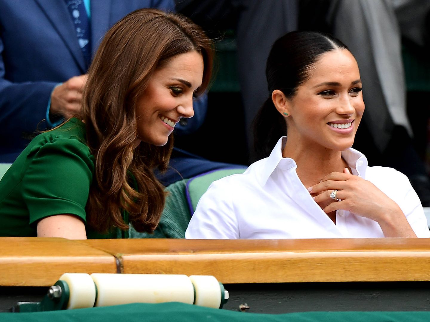 Kate Middleton y Meghan Markle en Wimbledon. (Getty)