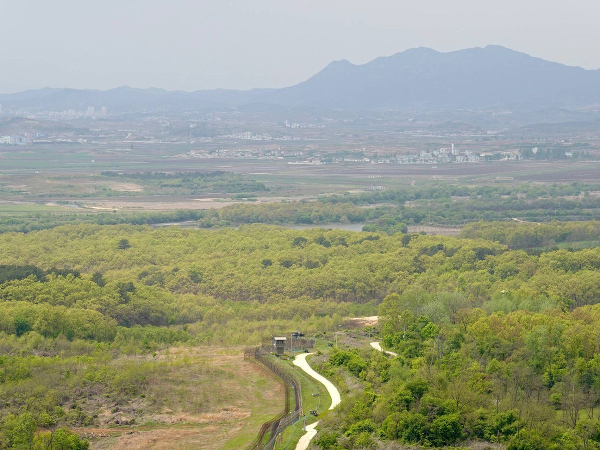 Foto: Zona Desmilitarizada (DMZ), al fondo Corea del Norte. (J. B)