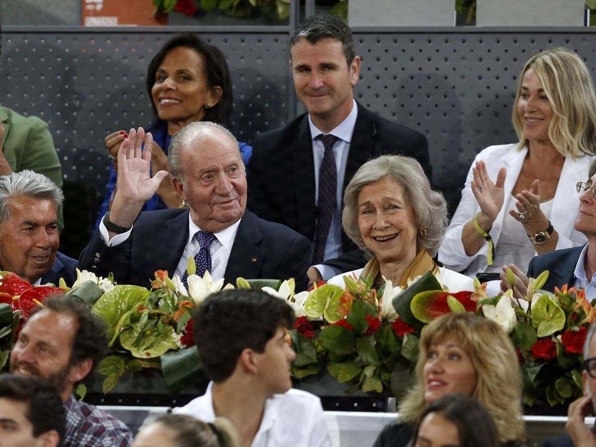 Foto: Don Juan Carlos y doña Sofía, en el Mutua Madrid Open de 2019. (EFE)