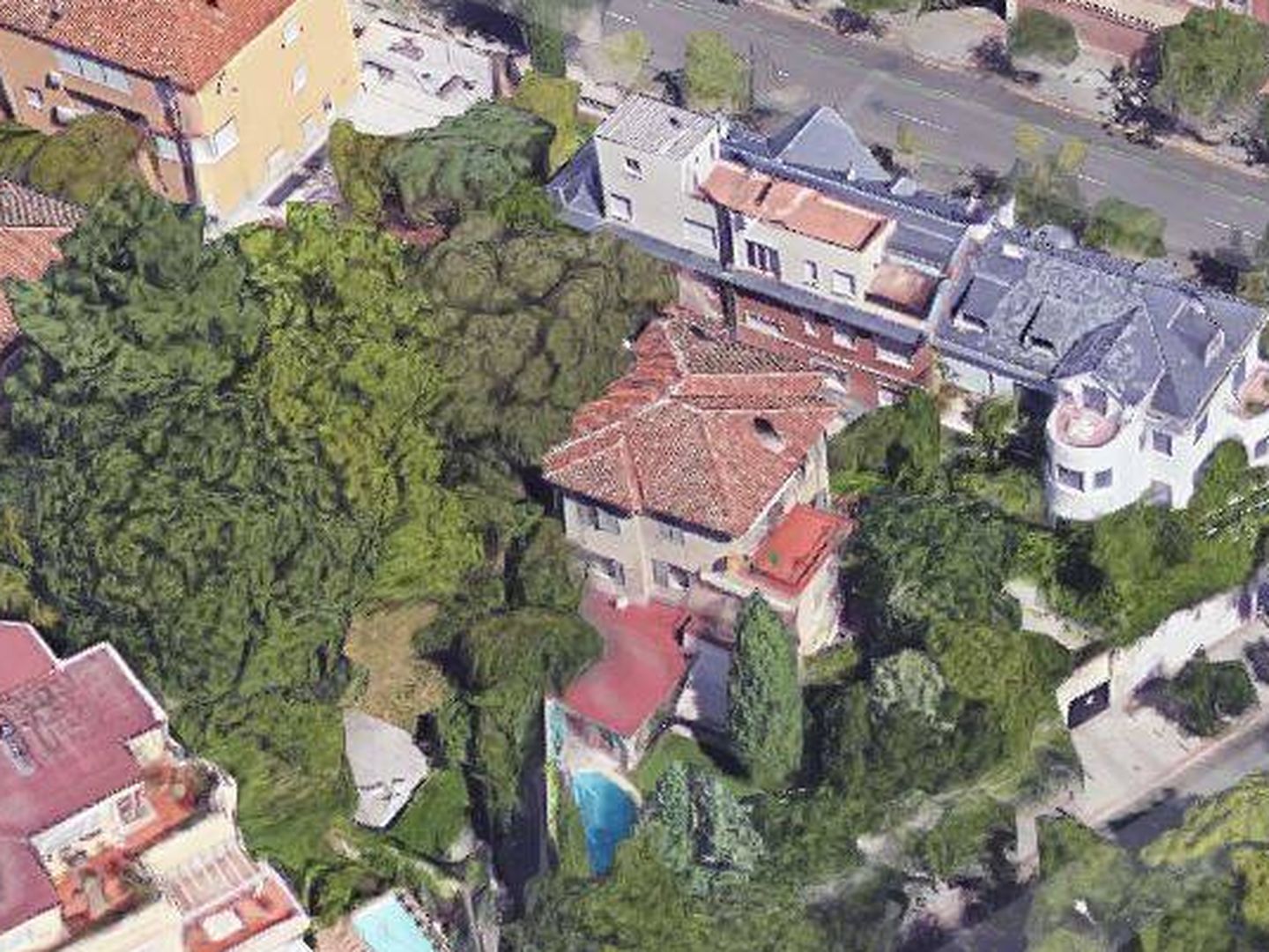 Vista aérea de la casa de la condesa de Romanones en Madrid.