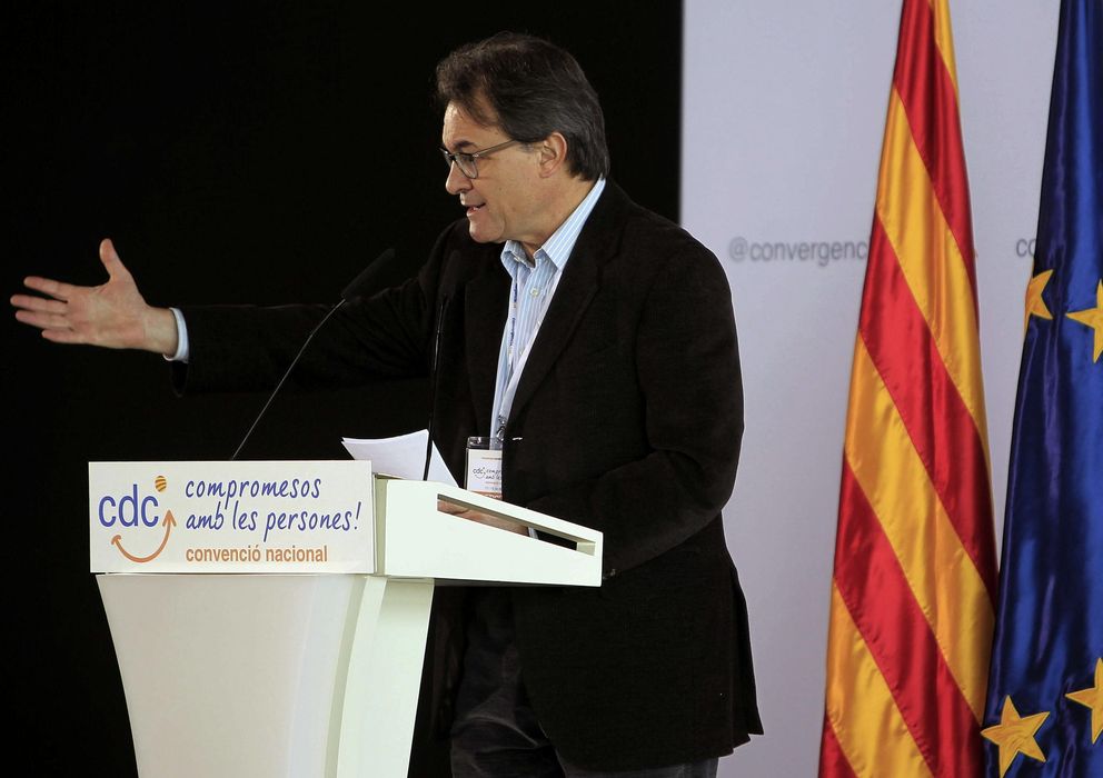 Foto: Artur Mas, durante su intervención en la convención de CDC. (Efe)
