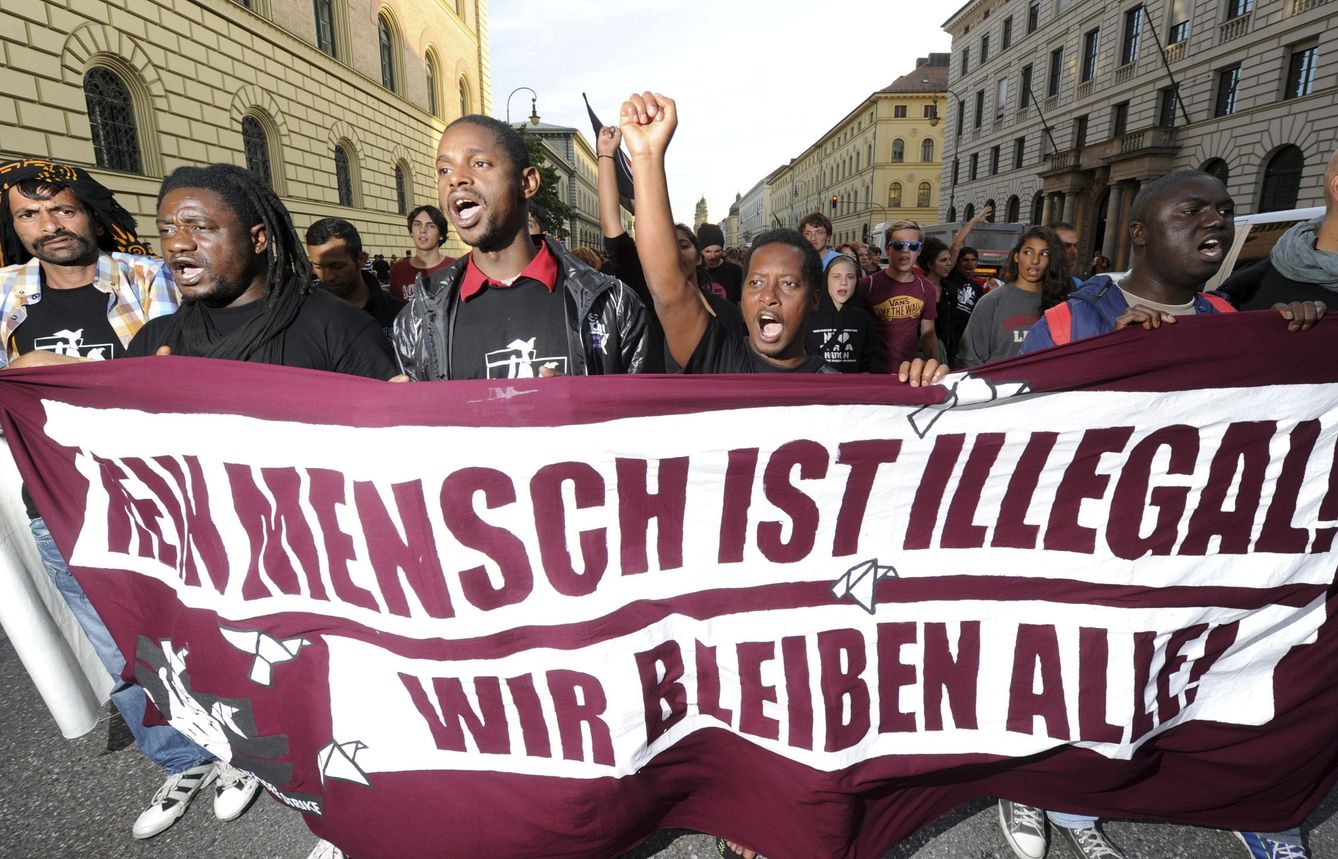 Manifestación de refugiados en Múnich. (EFE)