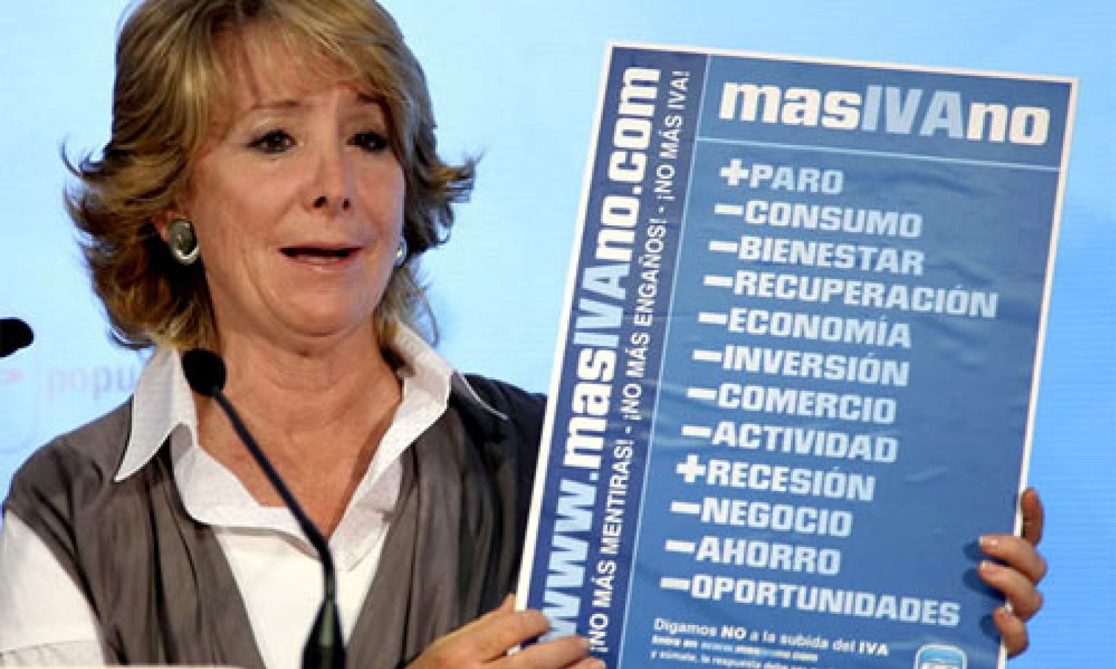 Foto: Esperanza Aguirre cierra y pone a la venta su web para protestar contra la subida del IVA