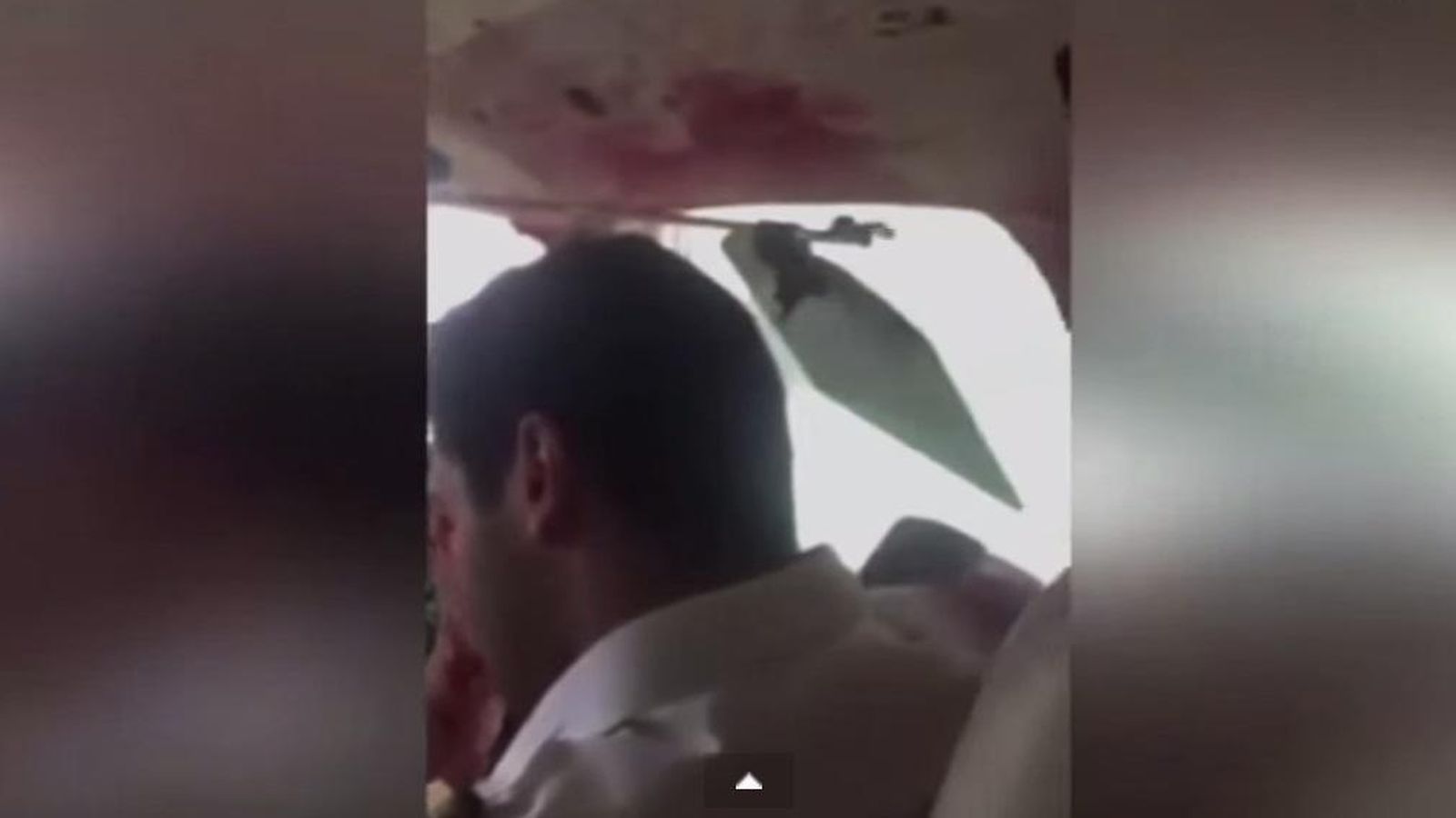 Foto: La avioneta quedó llena de sangre (YouTube)