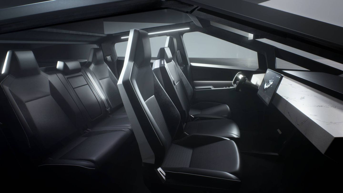 El interior del Cybertruck se caracterizará por el diseño minimalista habitual en la marca.