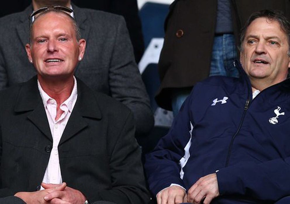 Foto: Paul Gascoigne y Gary Mabbutt, en un partido entre Tottenham y Everton en White Hart Lane en 2013.