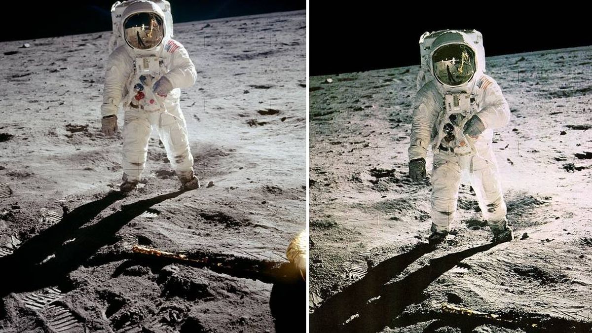 La icónica foto de la llegada a la Luna que la NASA admite que ha sido retocada