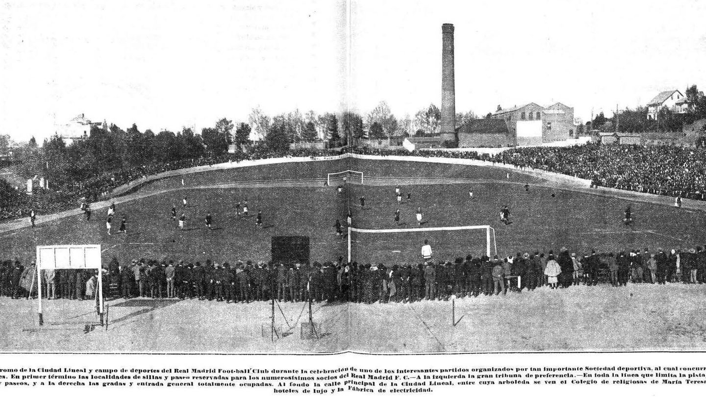 El antiguo estadio de Ciudad Lineal, en un recorte de prensa. (Cedida)