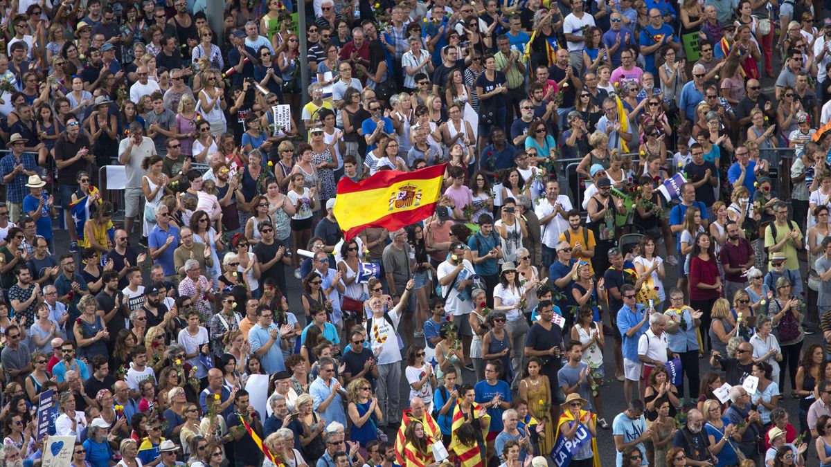 "Escupitajos y empujones": el relato de los que mostraron la bandera de España