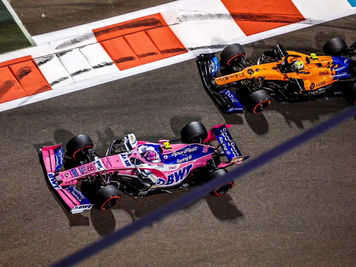 Foto: Racing Point y McLaren durante el Gran Premio de Abu Dabi del año pasado. (EFE)