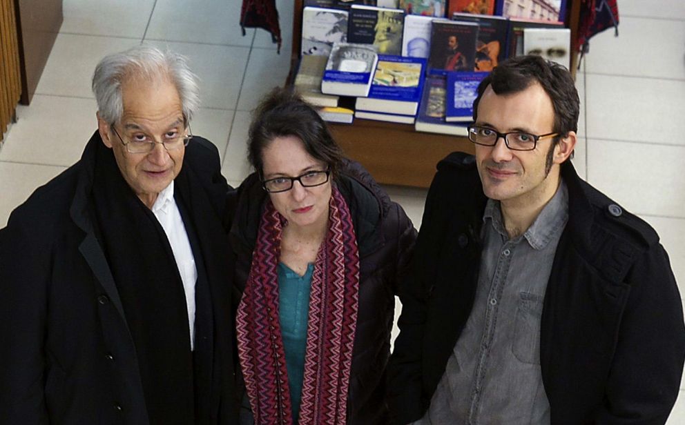Andrés Rábago, Marta Sanz e Isaac Rosa, en los Premios Cálamo. (EFE)