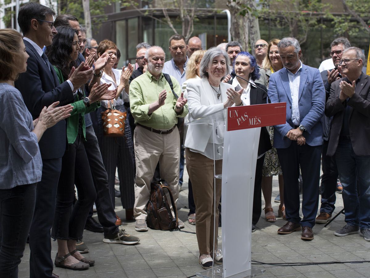 Foto: Dolors Feliu en un acto dando apoyo a la candidatura independentista de la Cambra de Comerç (EFE.–)