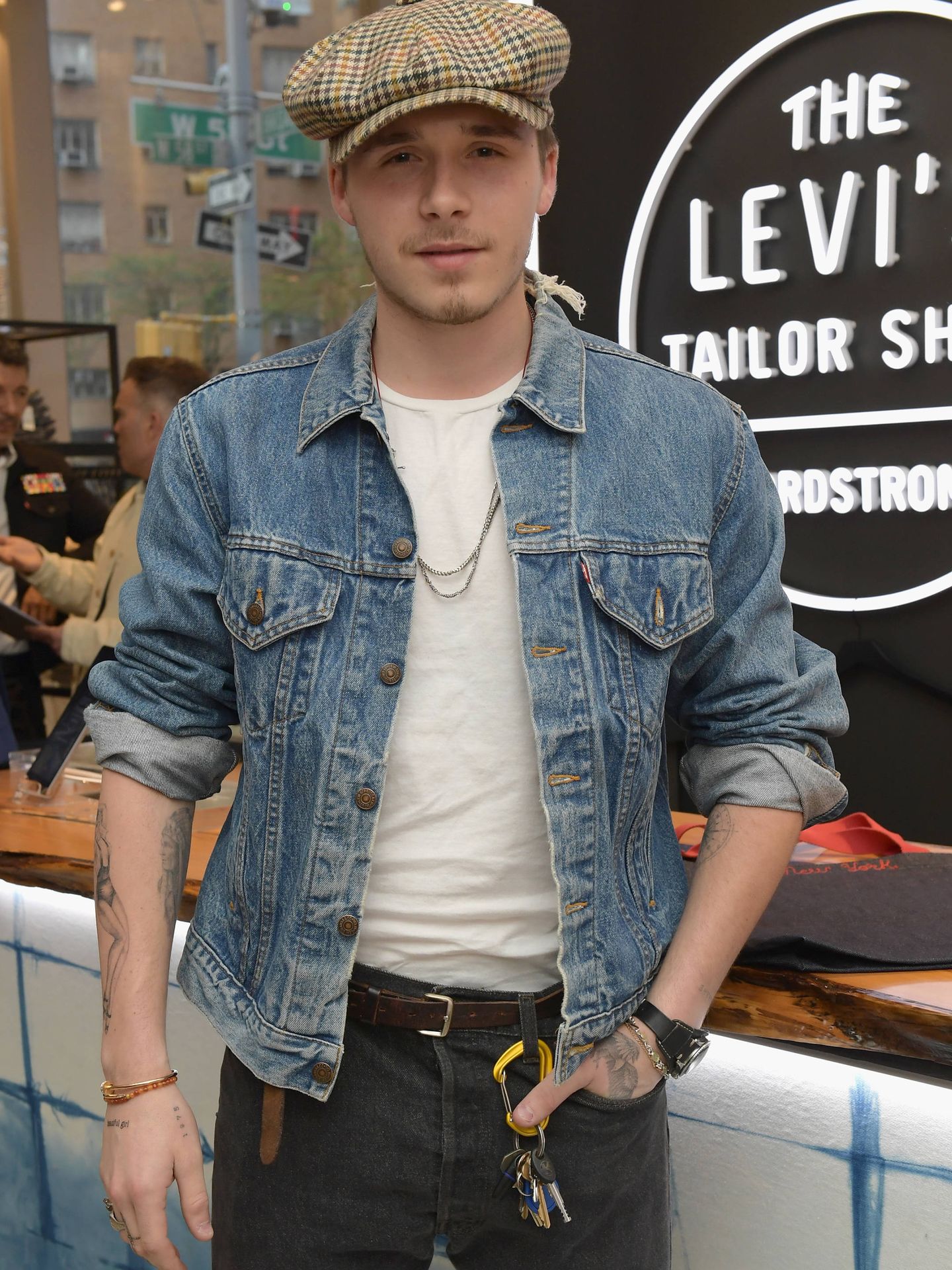Brooklyn Beckham en la presentación de Levi's Tailor Shop en Nueva York (Getty).