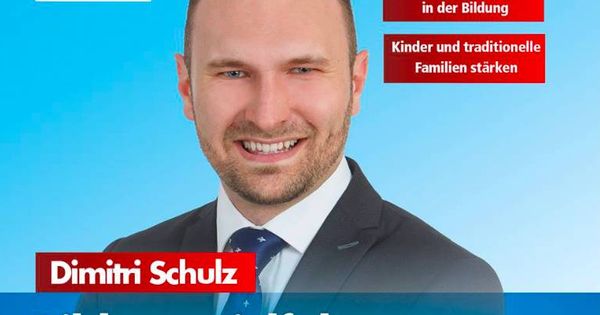 Foto: Cartel electoral de Schulz, en el que recalca los valores 'de la familia tradicional'.