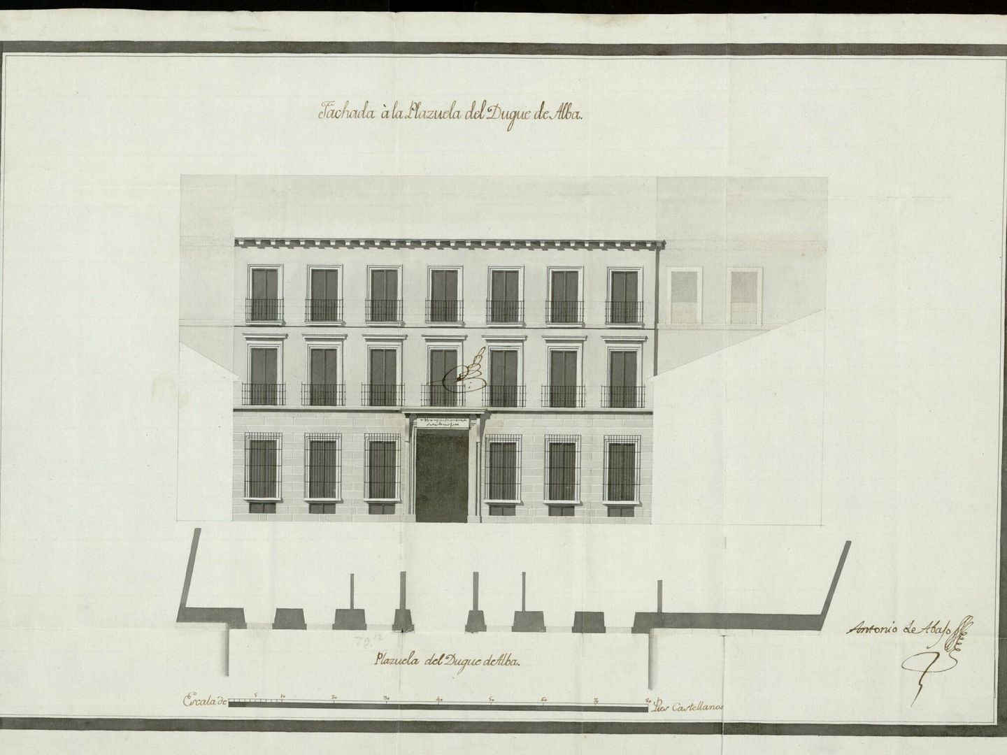 El plano original de la fachada popularizada por El Ministerio del Tiempo. (Antonio de Abajo)