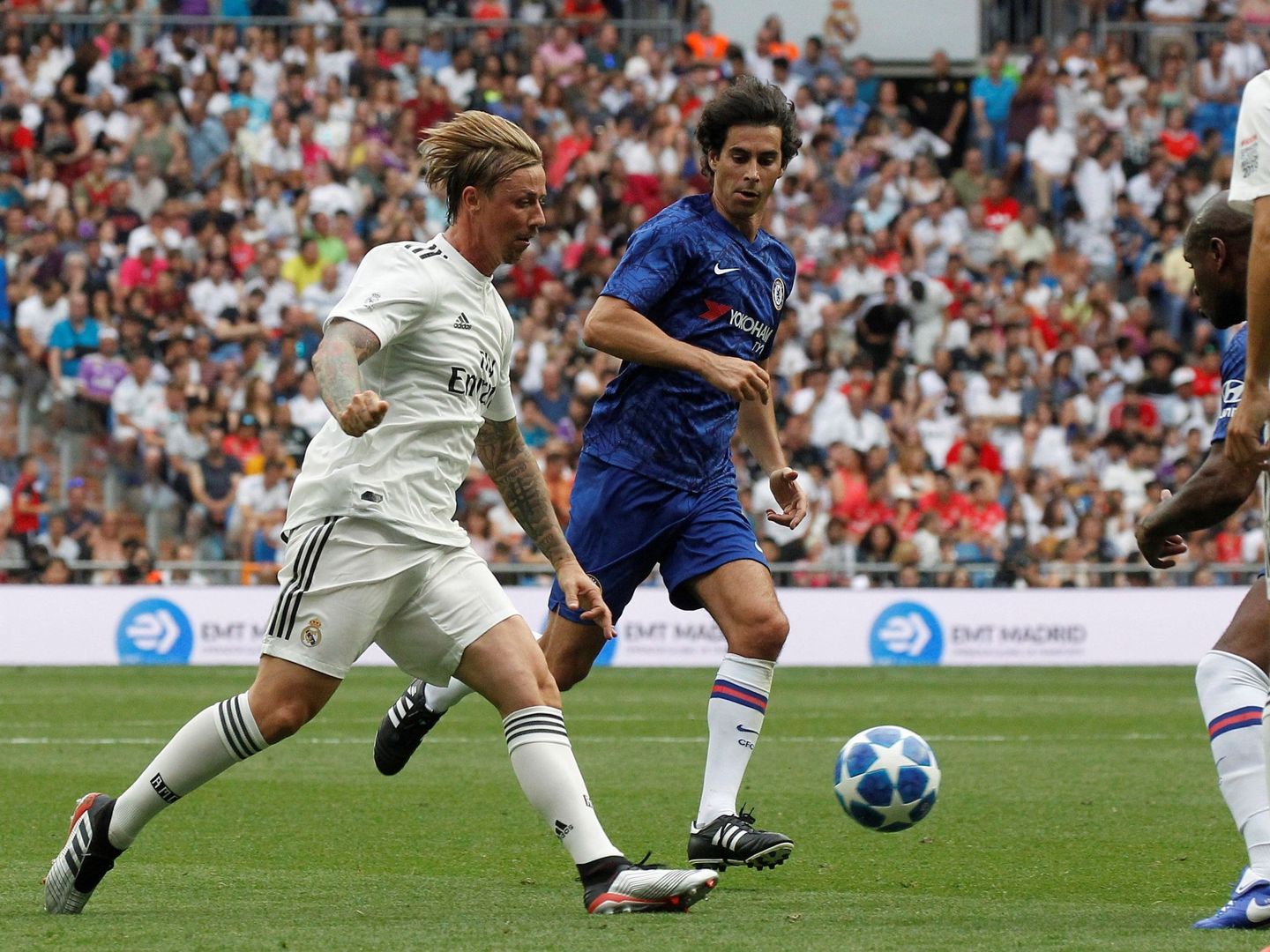 Guti, en el partido de las Leyendas en el Bernabéu contra el Chelsea. (EFE)