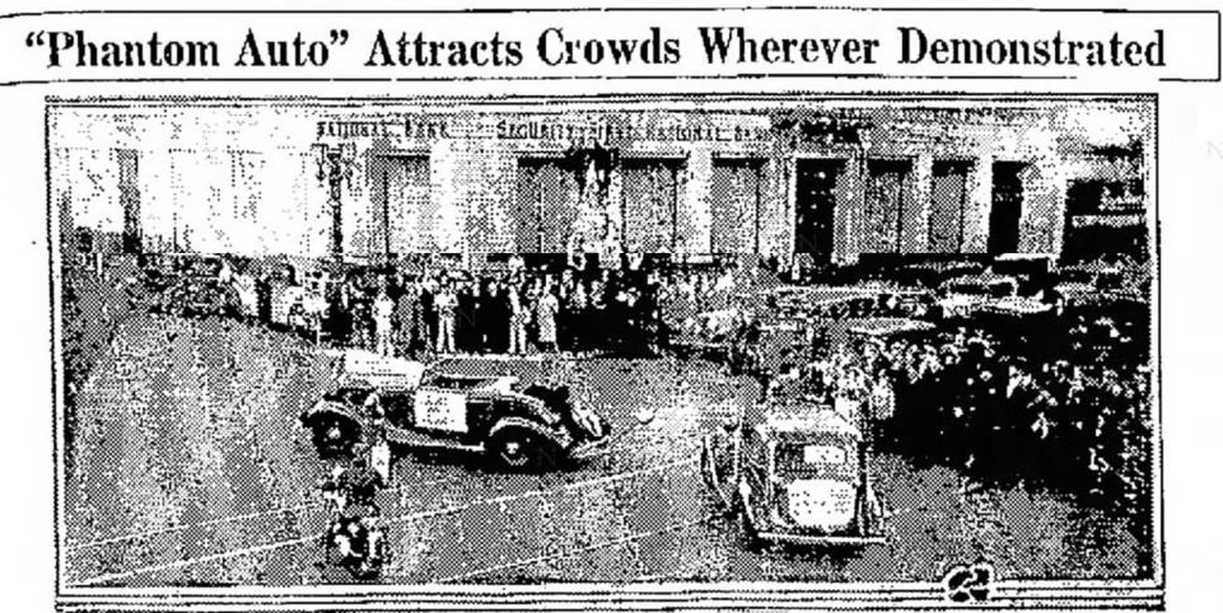 'Los 'coches fantasma' atraen a multitudes en cualquier sitio que hacen una demostración'. (Greely Daily Tribune) 