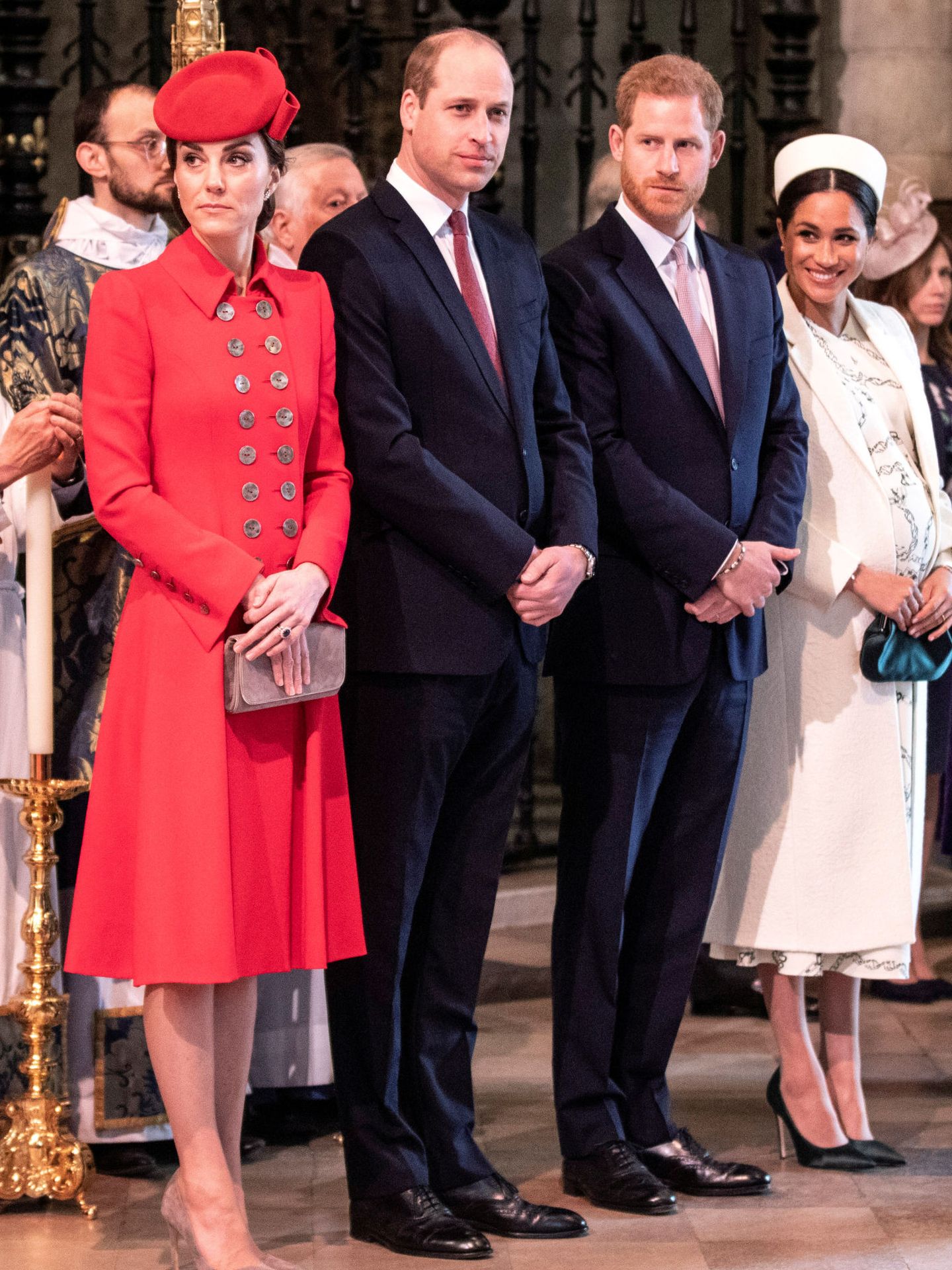 Los duques de Sussex y los duques de Cambridge el día de la Commonwealth. (Reuters)