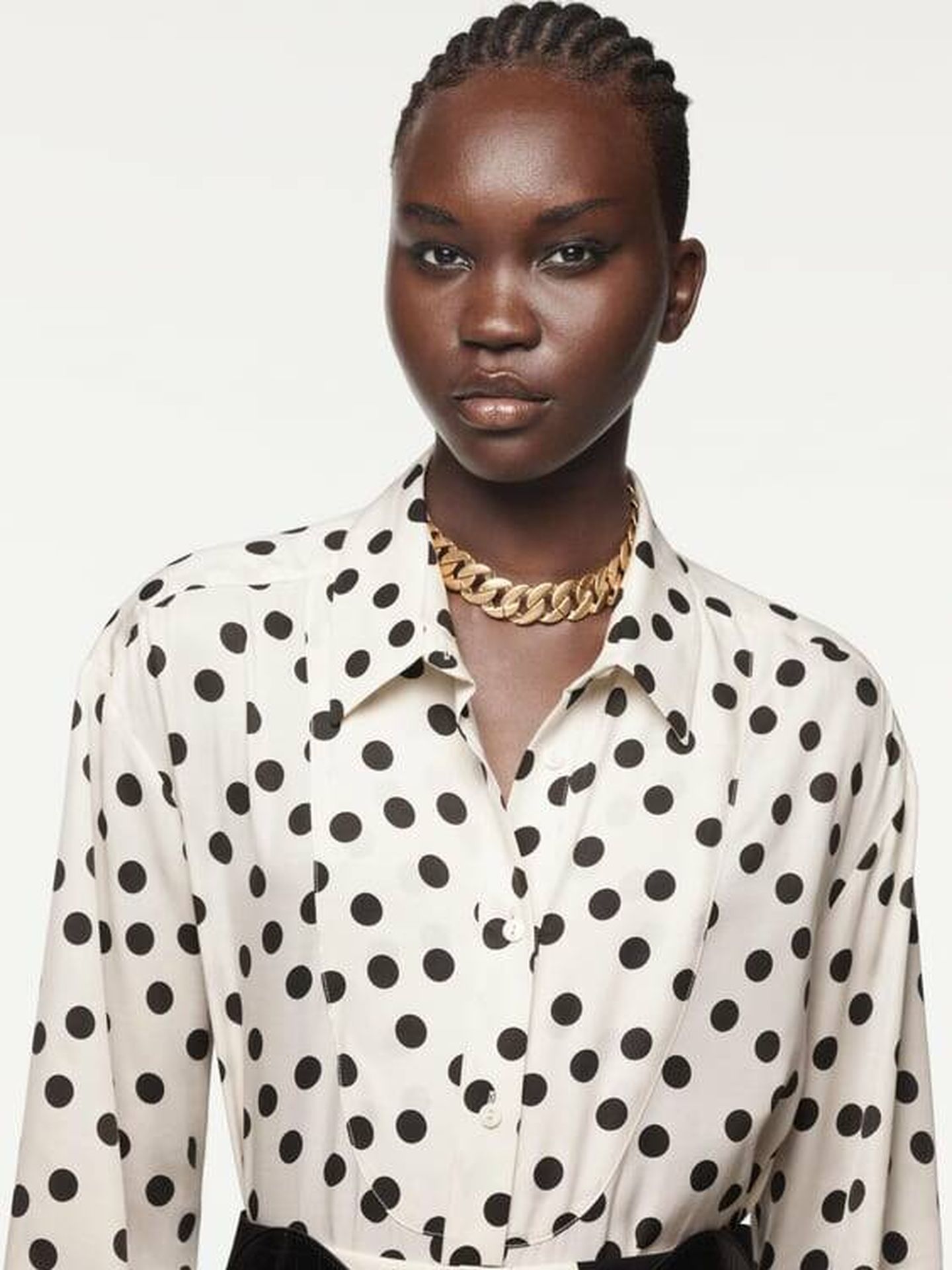 Camisa cuello solapa 'The Dot Collection' Zara. Cortesía