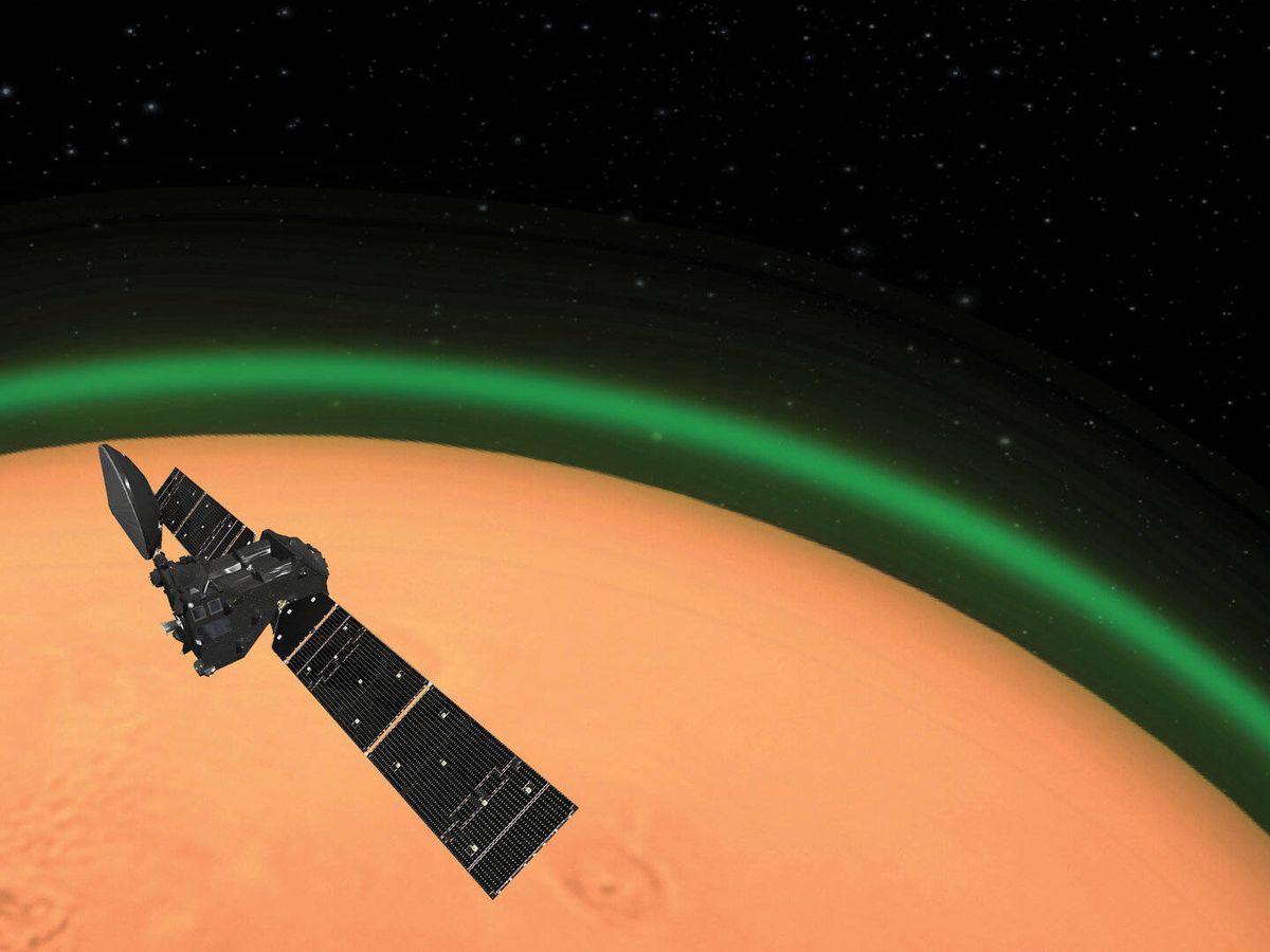 Foto: ¿Qué es el misterioso brillo verde que se puede ver alrededor de Marte? (Reuters). (FOTO: ESA)
