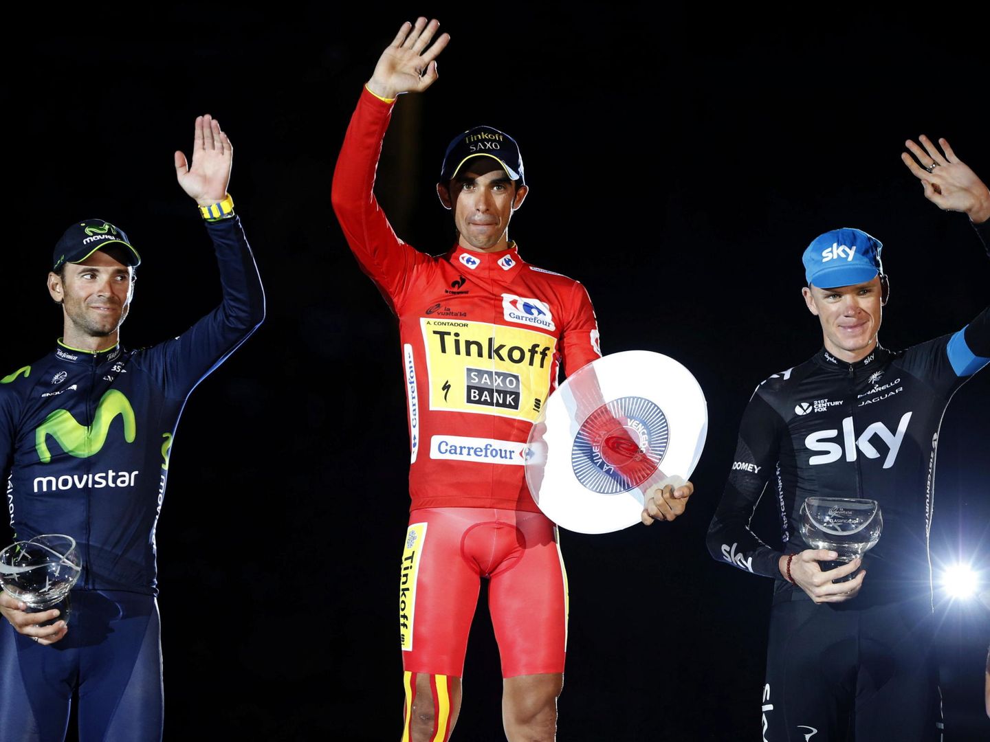 La Vuelta a España de 2014 es la única en la que Contador y Froome han compartido podio. (EFE)