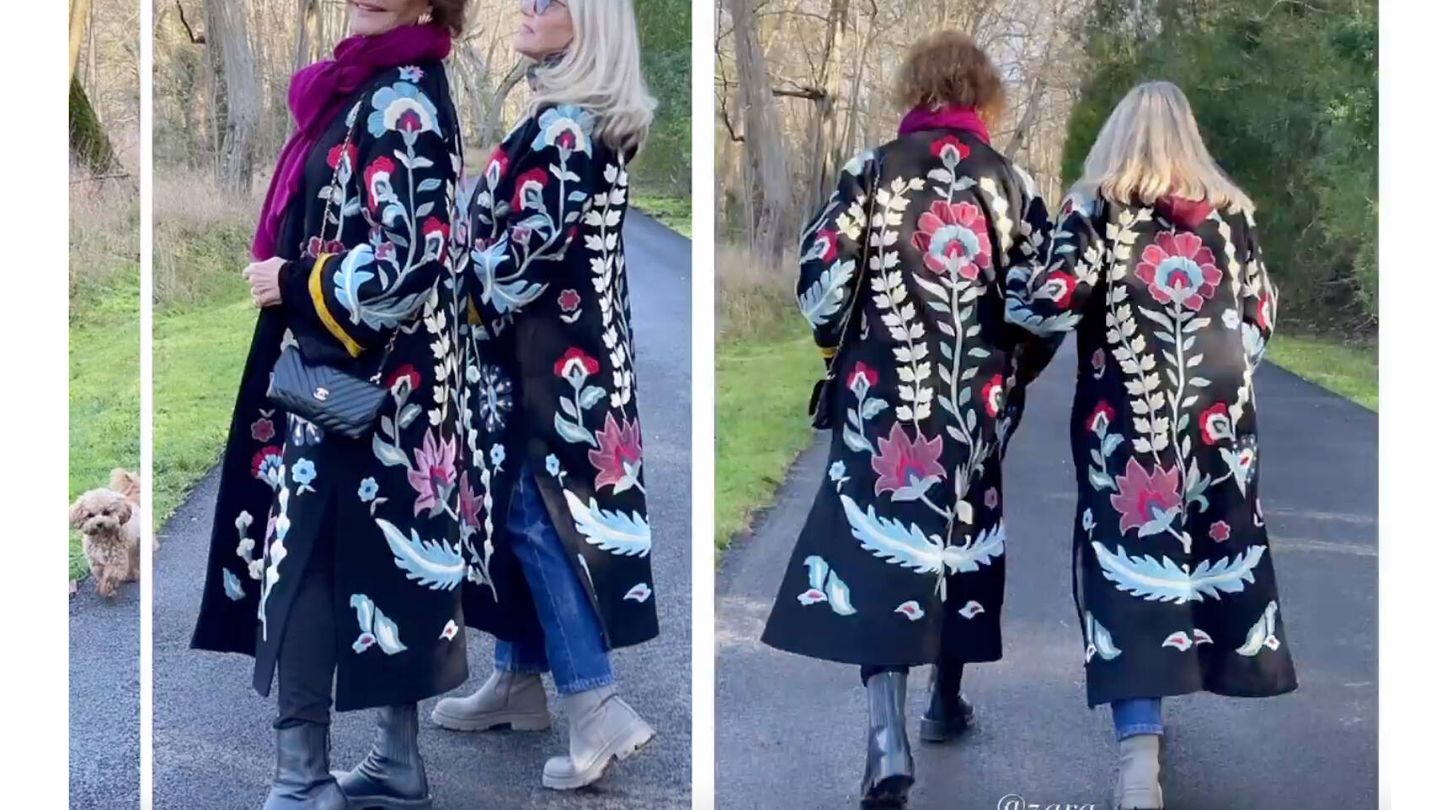 Naty Abascal y Charlene Shorto, con el mismo abrigo de Zara Atelier. (Instagram)