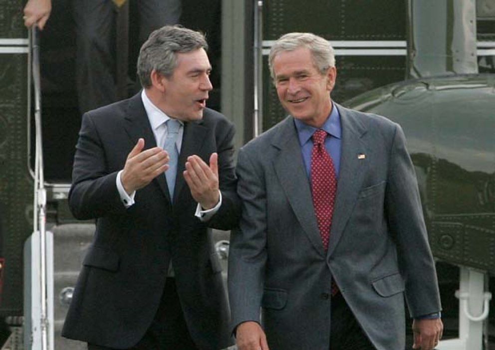 Foto: Bush y Brown manifiestan su acuerdo sobre Iraq y Oriente Próximo