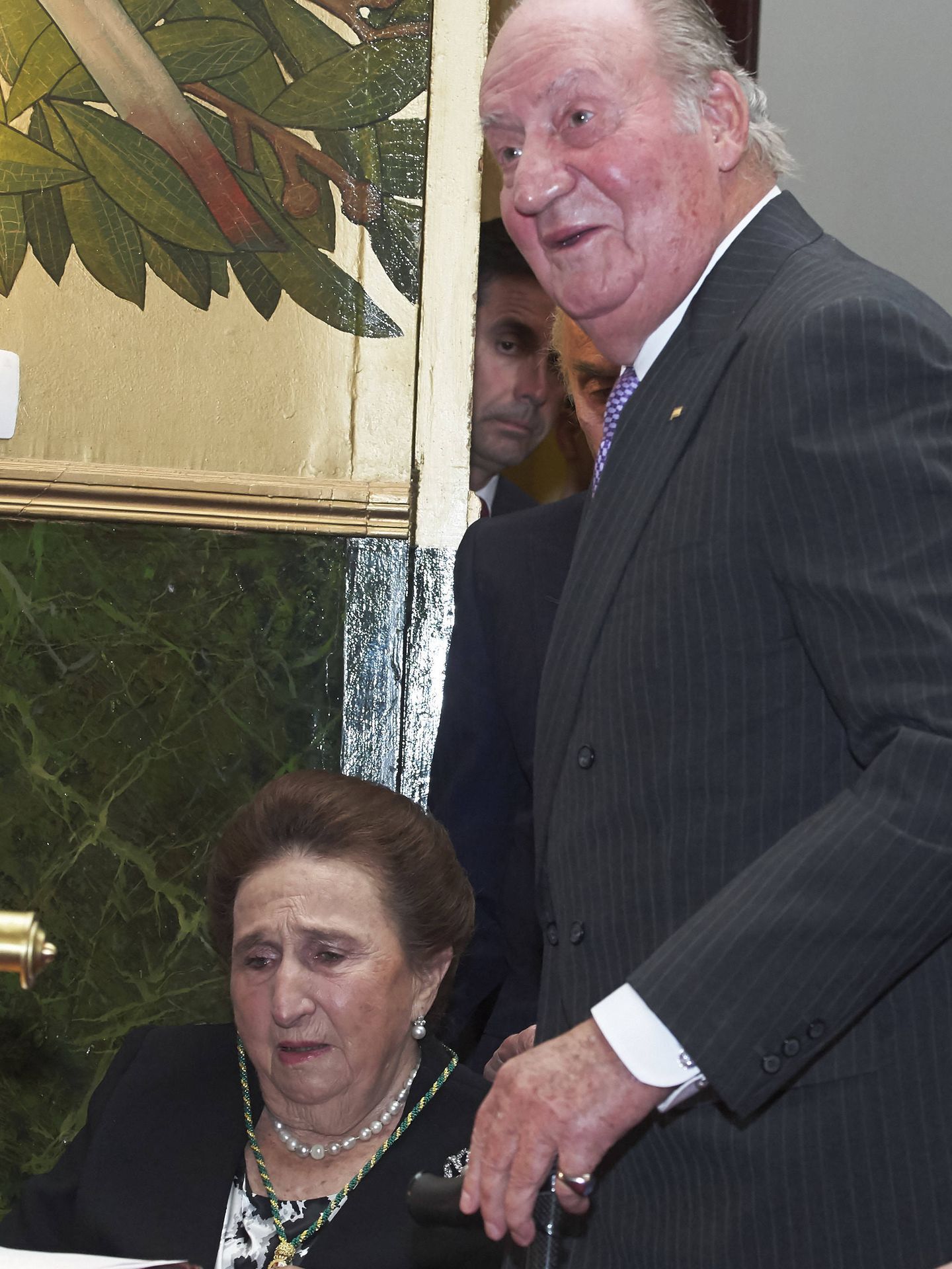 El rey Juan Carlos y la infanta Margarita, en 2017. (Getty)