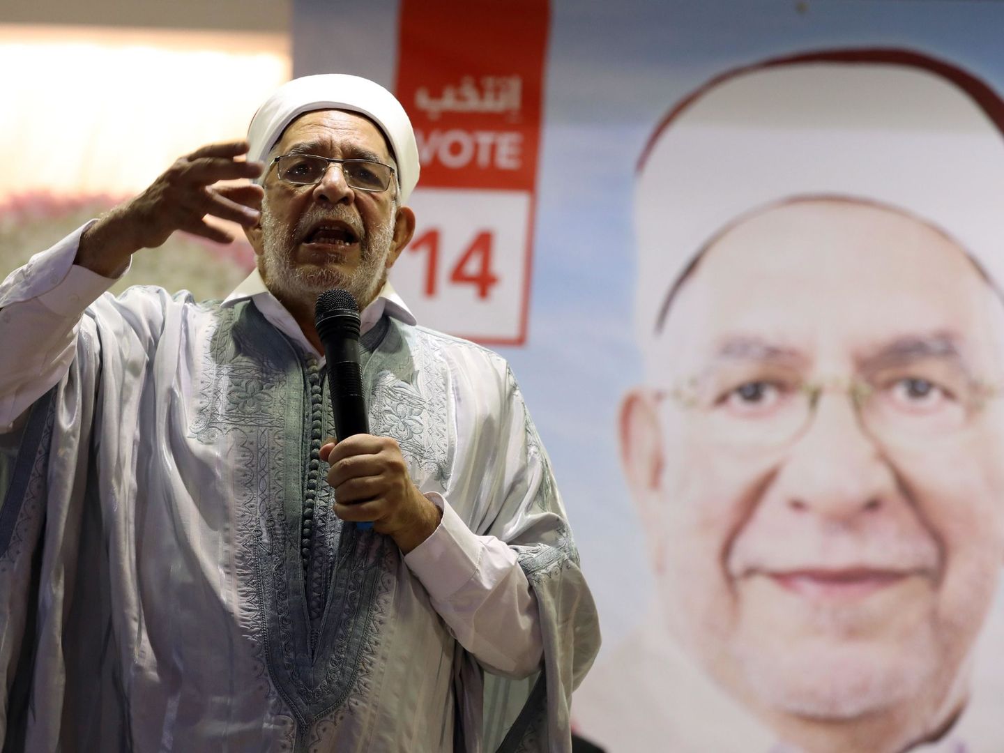 Abdelfattah Mourou, candidato del partido islamista Ennahda. (EFE)