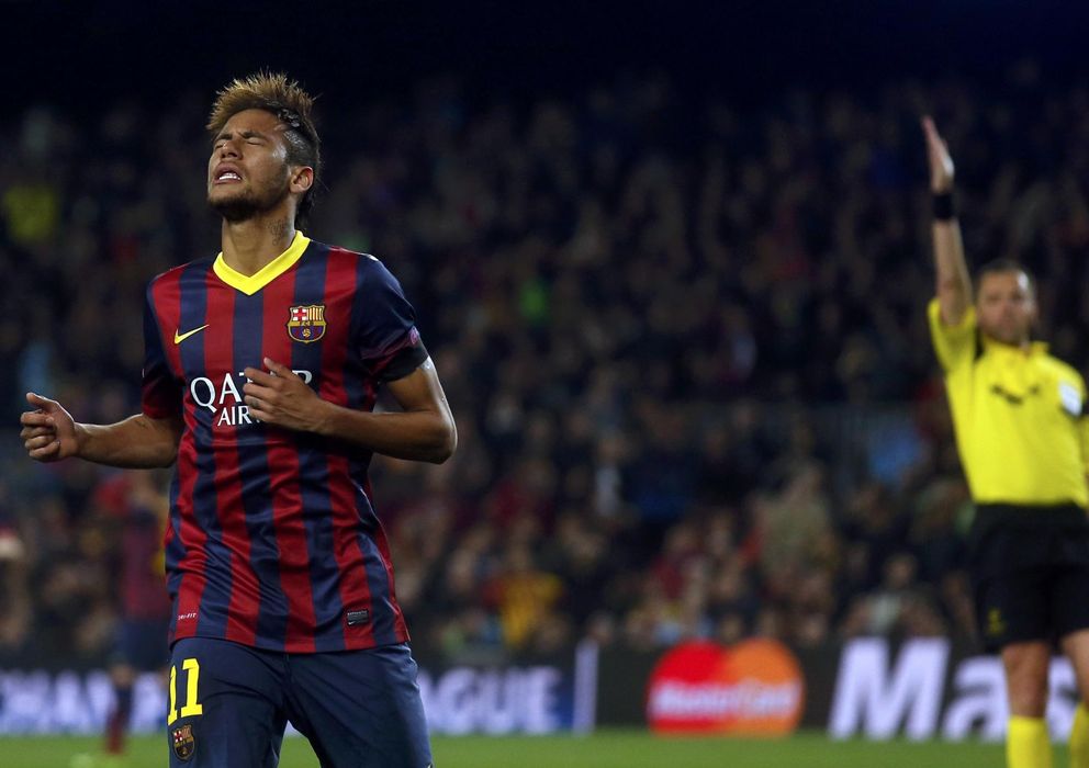 Foto: Neymar reacciona durante un partido de Champions (Reuters).