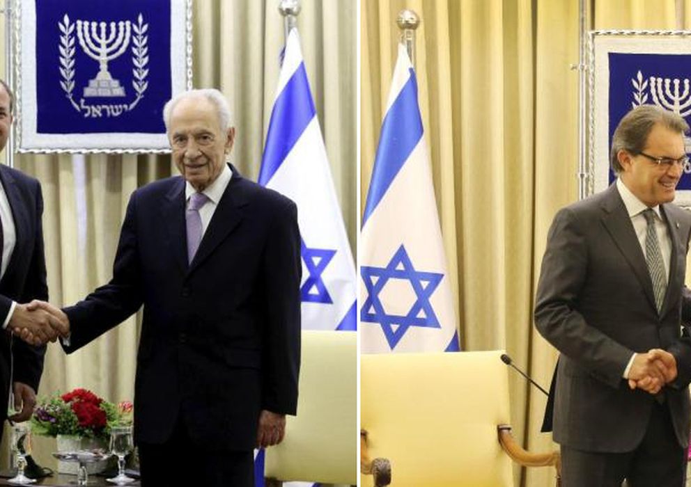 Foto: Shimon Peres, durante sus encuentros con el presidente de Extremadura, José Antonio Monago, y con Artur Mas