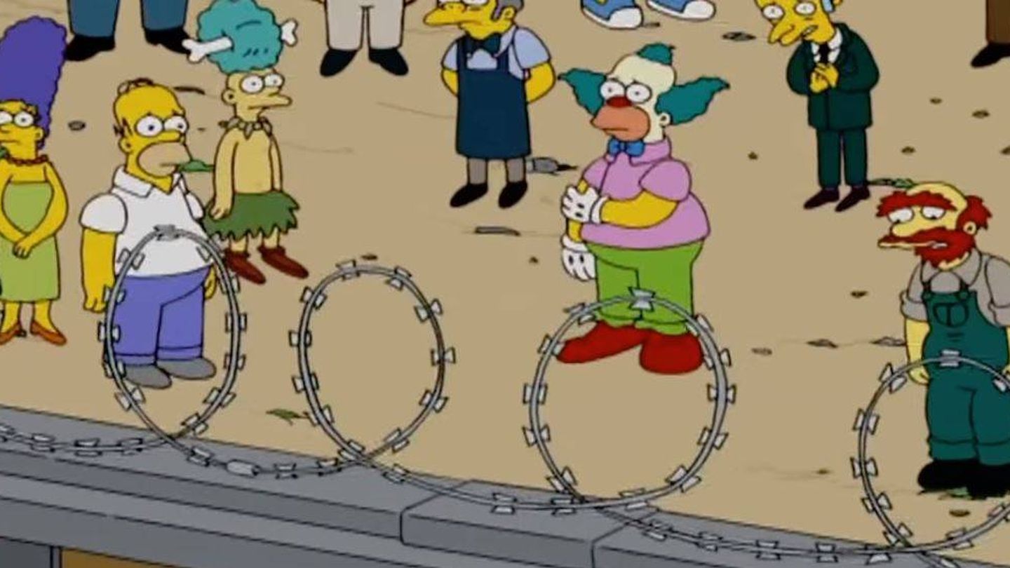 El muro que levantan en Springfield ('Los Simpsons')